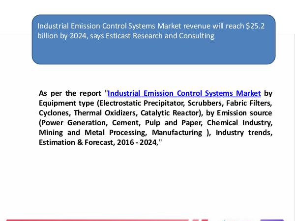 Industrial Emission Control Systems Market revenue will reach $25.2 b Industrial Emission Control Systems Market Forecas