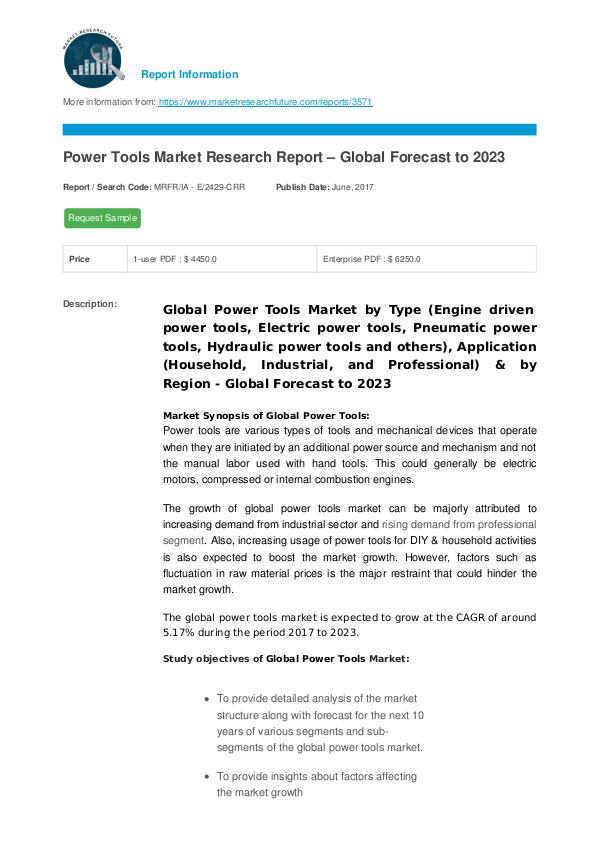 Power Tools Market Research