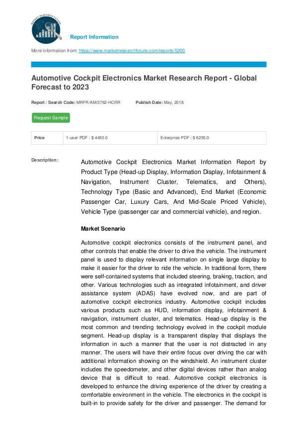 Automotive Cockpit Electronics Market Research Rep