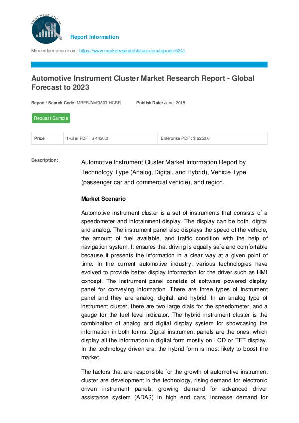 Automotive Instrument Cluster Market Research Repo