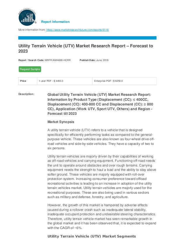 Utility Terrain Vehicle (UTV) Market Research Repo