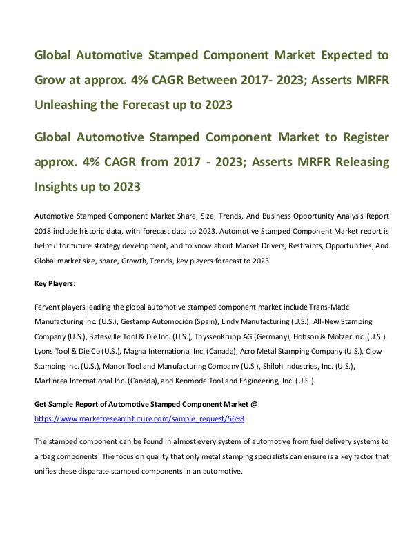 Global Automotive Stamped Component Market_written