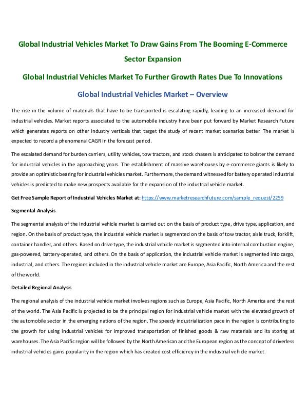 Global Industrial Vehicles Market by Aafreen