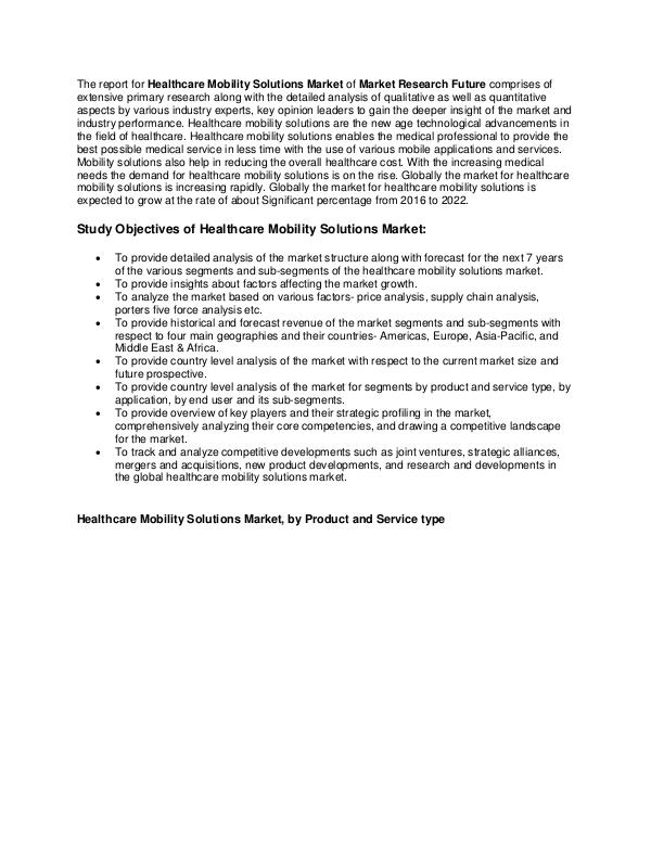 Healthcare Publications Healthcare Mobility Solutions Market
