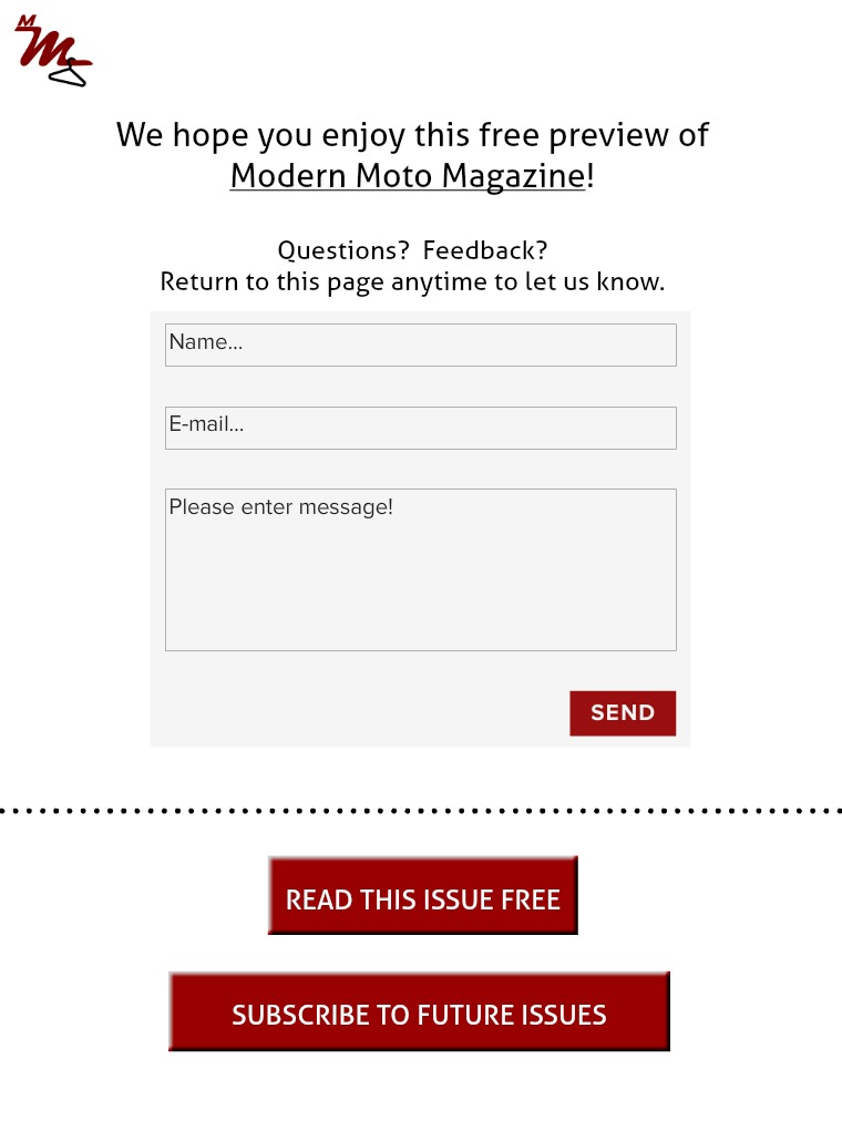 Modern Moto Magazine Free full issue preview!