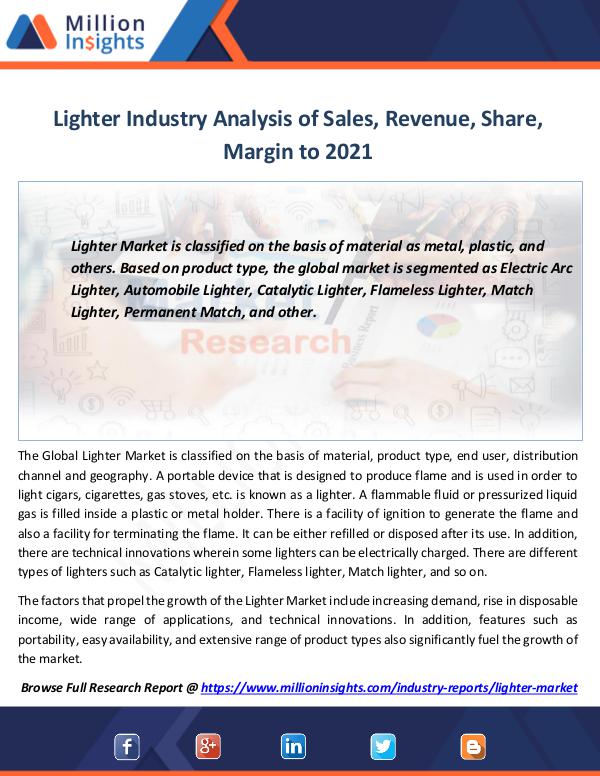 Market Revenue Lighter Industry Analysis of Sales