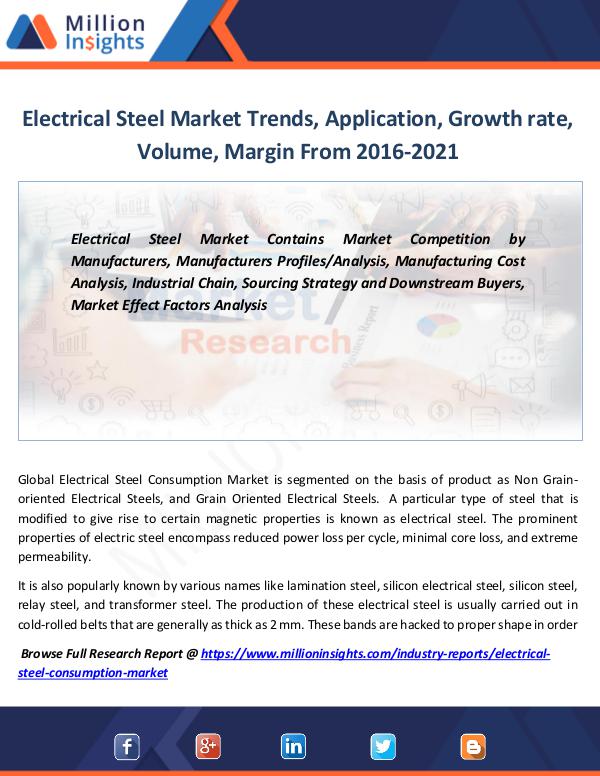 Market Revenue Electrical Steel Market Trends, Application
