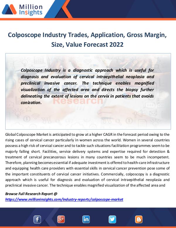 Colposcope Industry Trades, Application