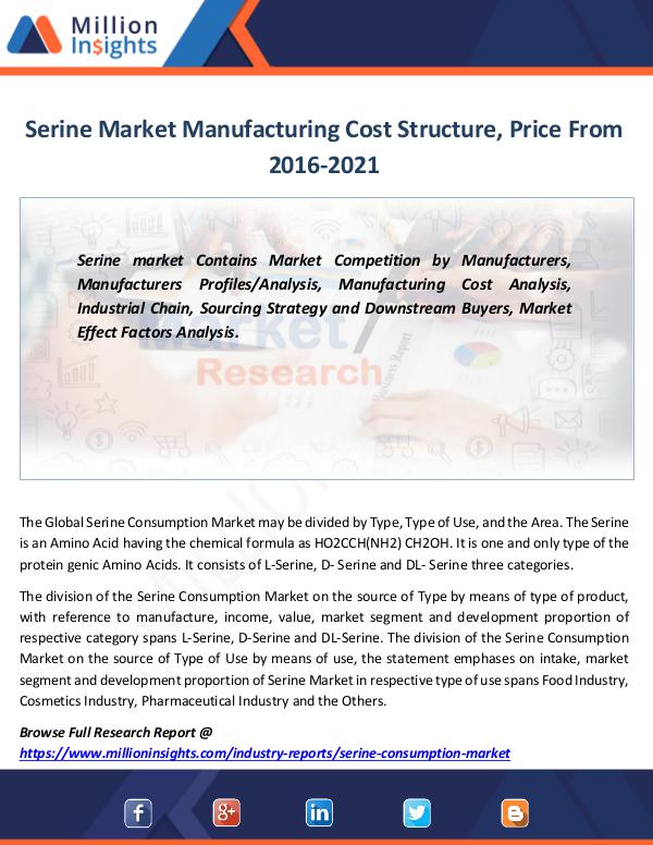 Serine Market Manufacturing Cost Structure