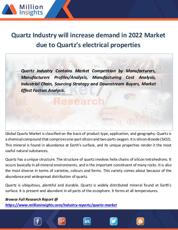 Quartz Industry will increase demand in 2022
