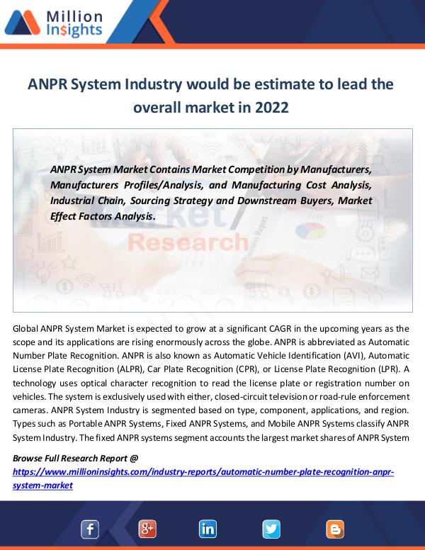 Market Revenue ANPR System Industry Segmentations