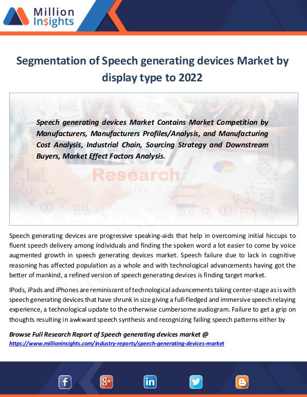 Speech generating devices Market Report to 2022