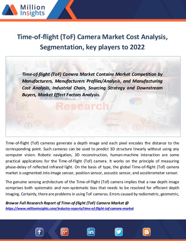 Market Revenue Time-of-flight (ToF) Camera Market Cost Analysis