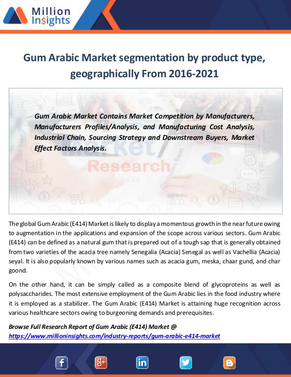Market Revenue Gum Arabic Market segmentation by product type