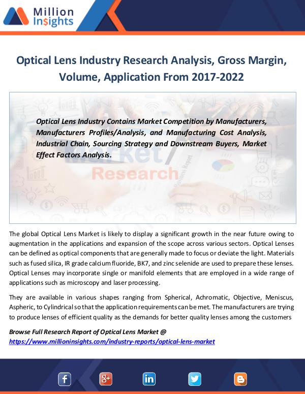 Market Revenue Optical Lens Industry Research Analysis