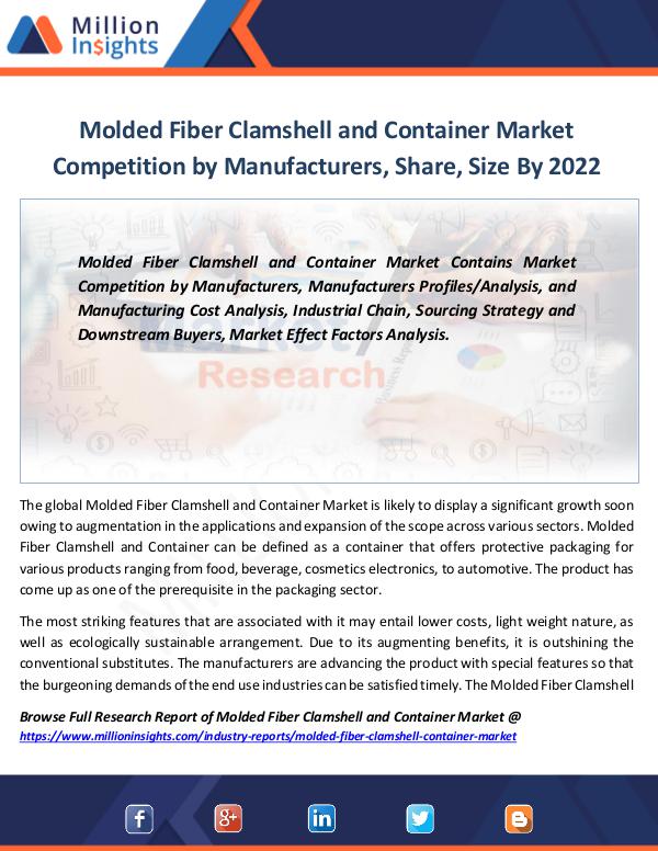 Molded Fiber Clamshell and Container Market 2022