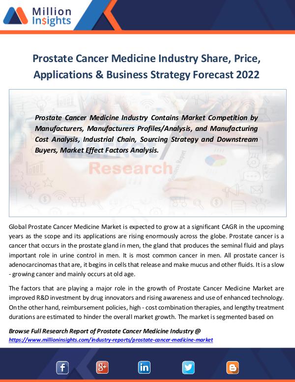 Market Revenue Prostate Cancer Medicine Industry Share, Price