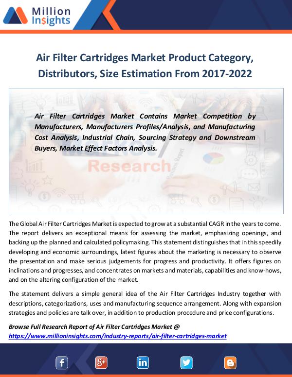 Market Revenue Air Filter Cartridges Market Product Category