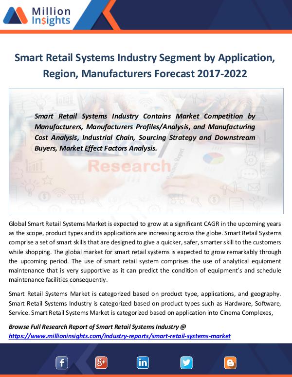Market Revenue Smart Retail Systems Industry Segment by 2022