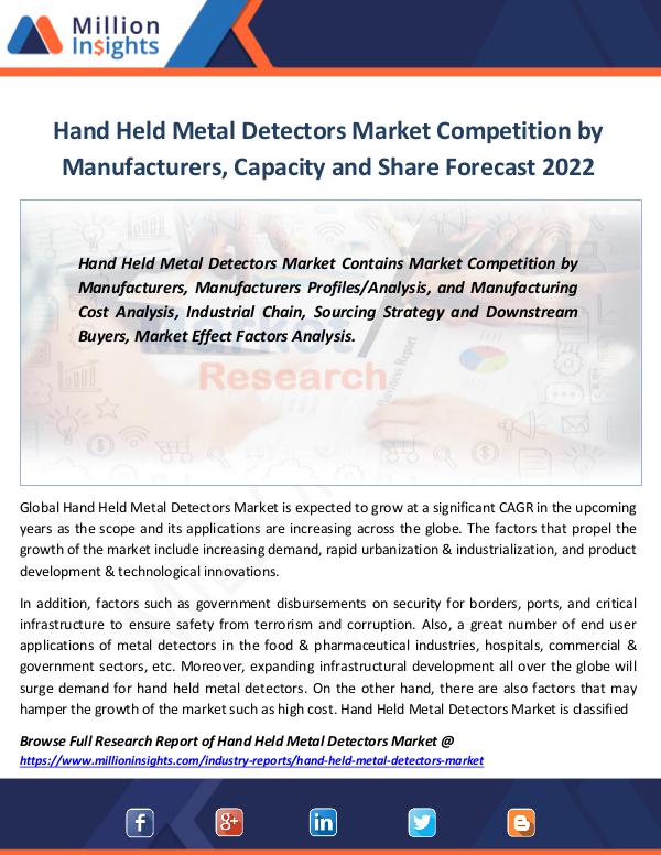 Market Revenue Hand Held Metal Detectors Market Competition
