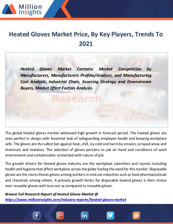 Market Revenue Heated Gloves Market Price, By Key Players, Trends