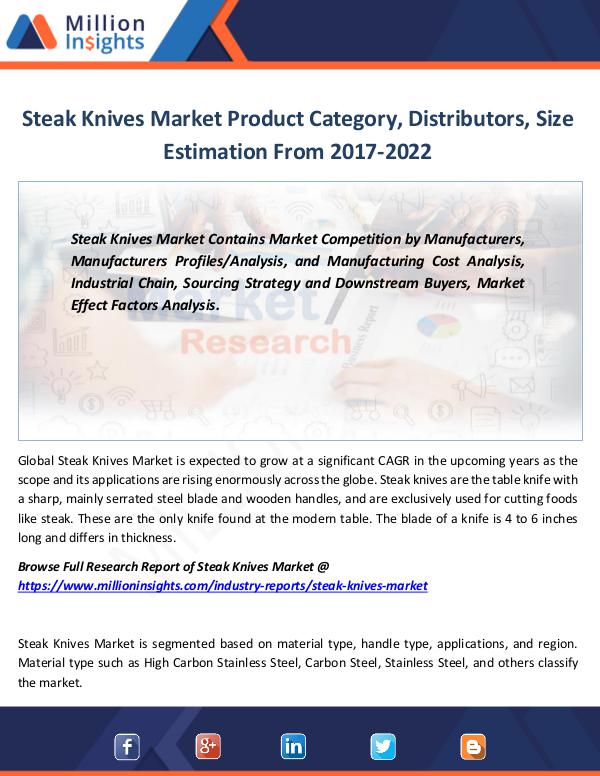 Steak Knives Market Product Category, Distributors