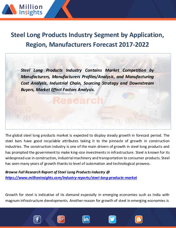 Market Revenue Steel Long Products Industry Segment by Sales