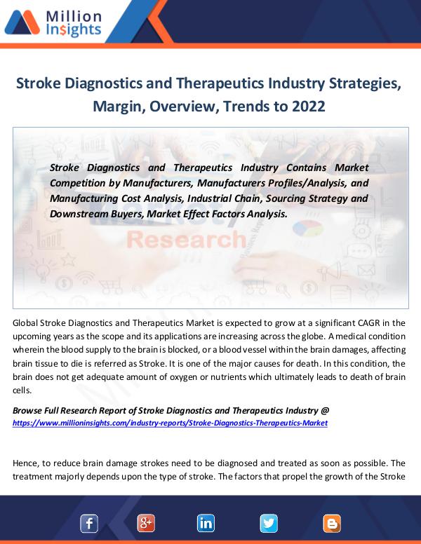 Market Revenue Stroke Diagnostics and Therapeutics Industry 2022