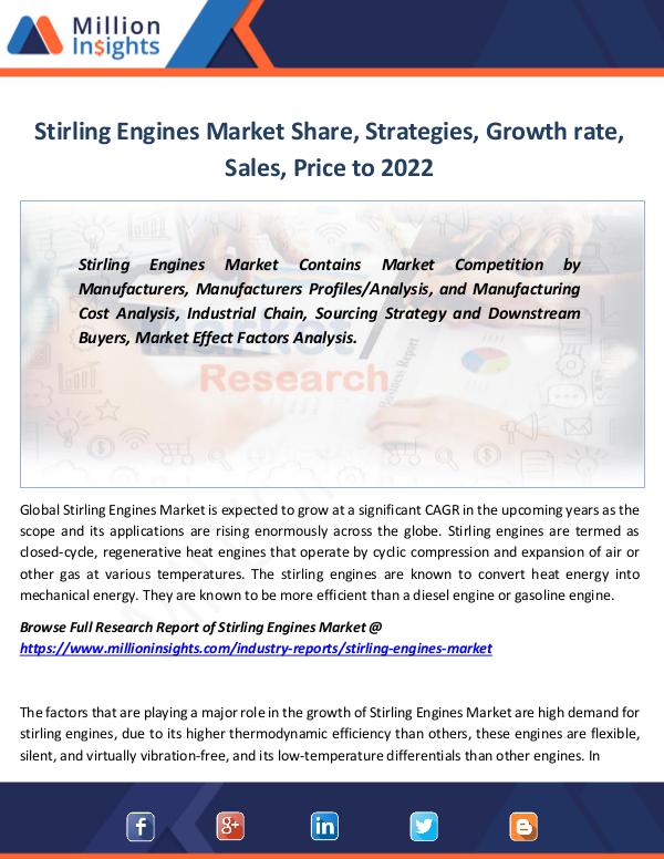 Market Revenue Stirling Engines Market Share, Strategies, Growth