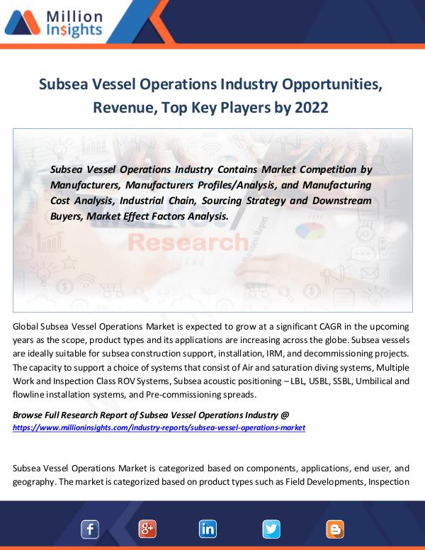 Subsea Vessel Operations Industry Opportunities