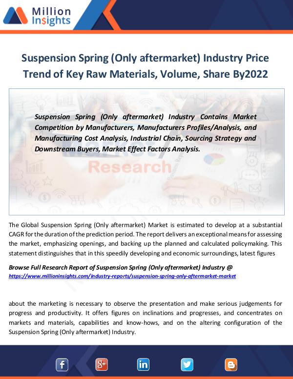 Market Revenue Suspension Spring (Only aftermarket) Industry 2022