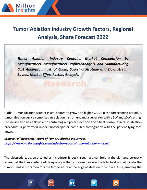 Market Revenue Tumor Ablation Industry Growth Factors by 2022