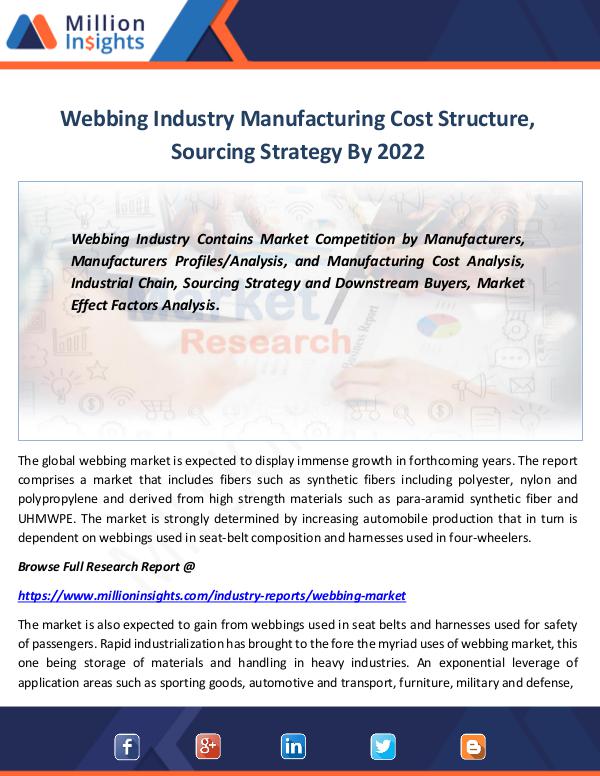 Market Revenue Webbing Industry Manufacturing Cost Structure 2022