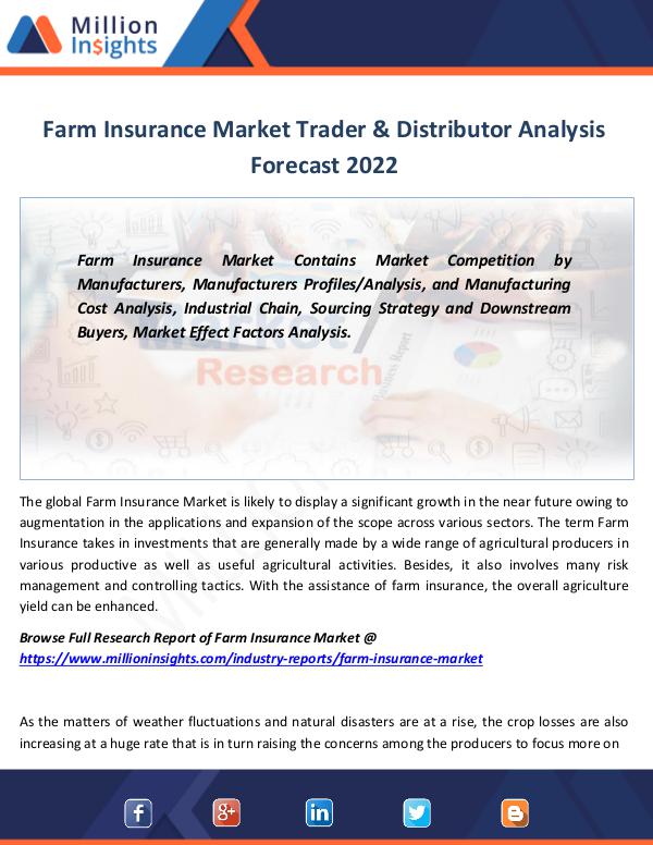 Market Revenue Farm Insurance Market Trader & Distributor 2022