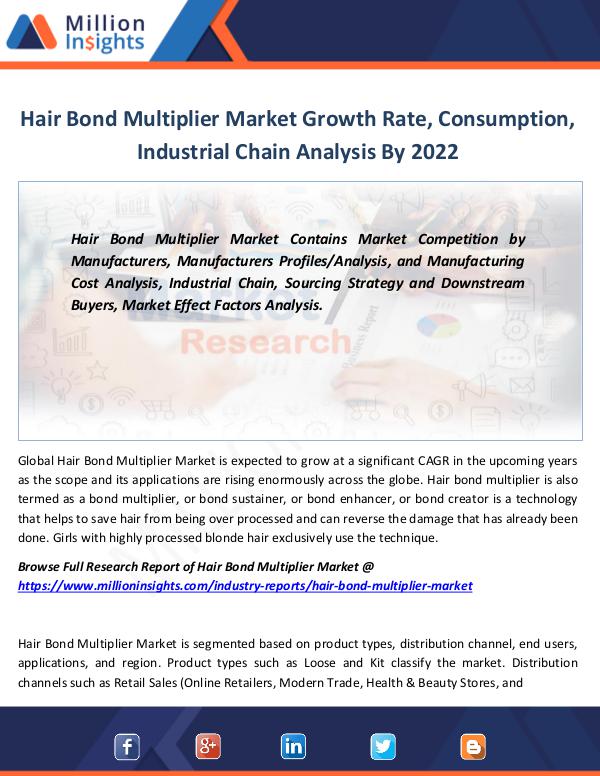 Hair Bond Multiplier Market Growth Rate 2022