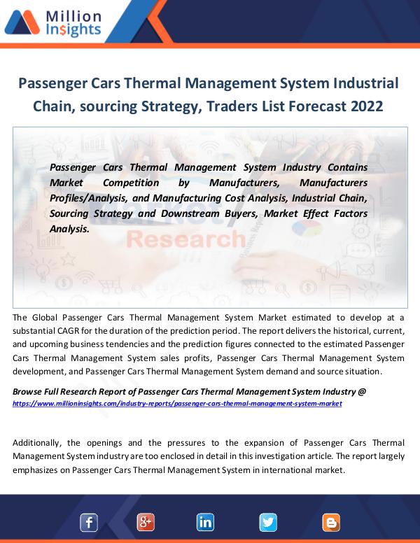 Market Revenue Passenger Cars Thermal Management System Industry