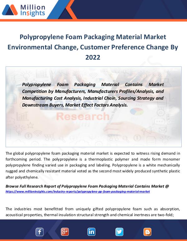 Polypropylene Foam Packaging Material Market 2022