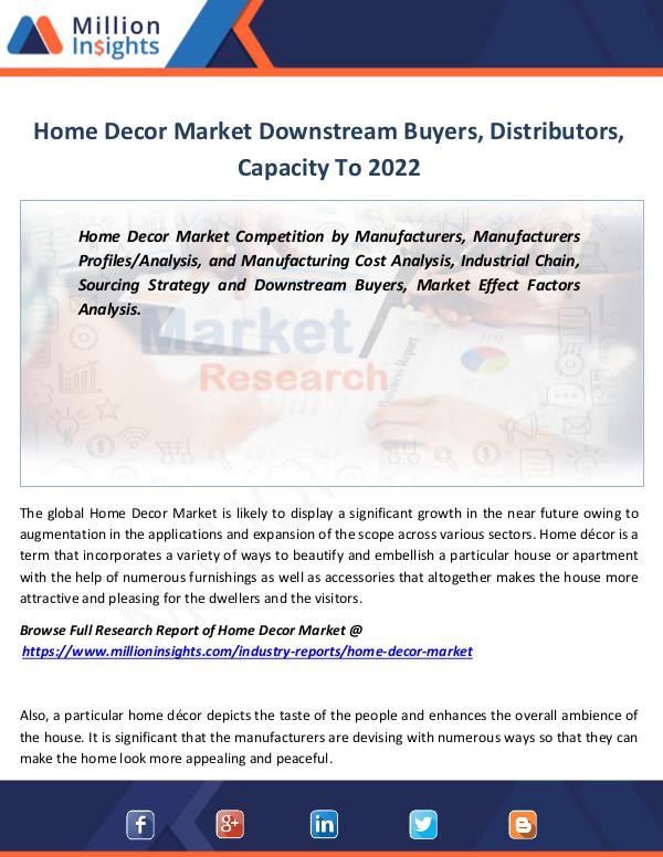 Market Revenue Home Decor Market Downstream Buyers, Distributors