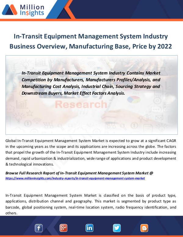 In-Transit Equipment Management System Industry