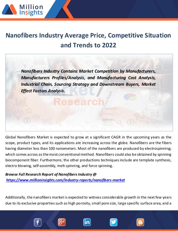 Market Revenue Nanofibers Industry Average Price Forecast 2022