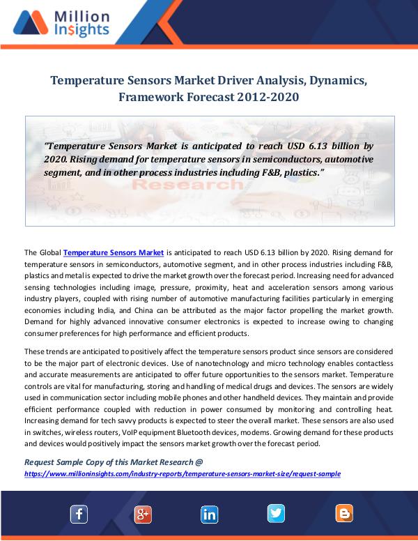 Market Revenue Temperature Sensors Market Driver Analysis