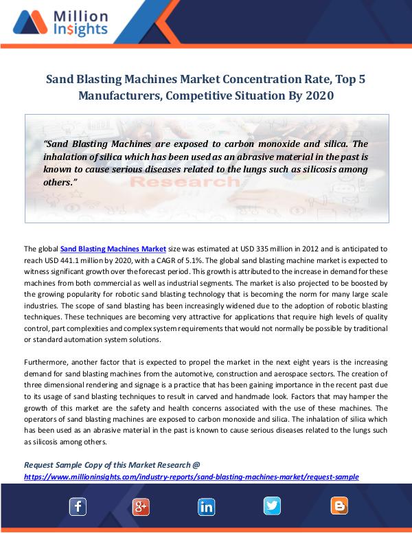 Sand Blasting Machines Market Concentration Rate