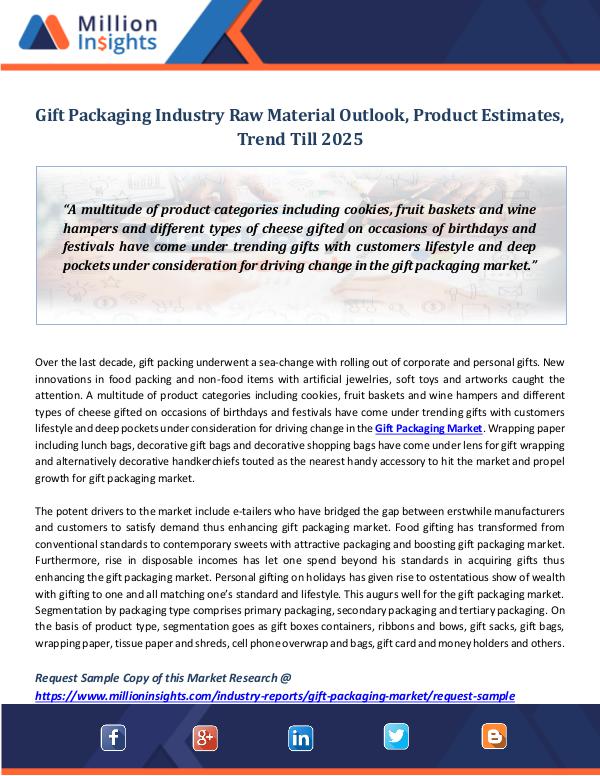 Gift Packaging Industry Raw Material Outlook