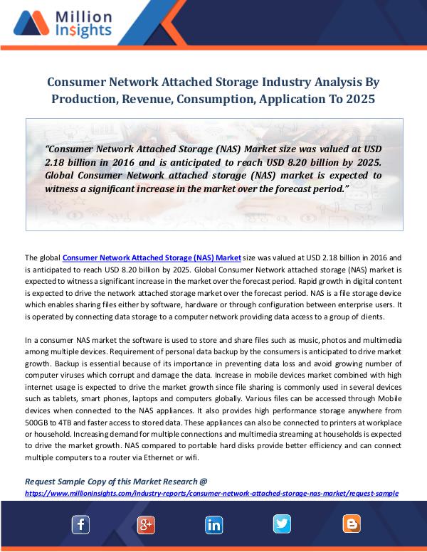Consumer Network Attached Storage Industry