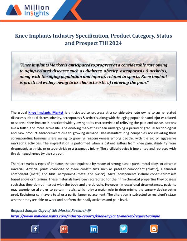 Market Revenue Knee Implants Industry Specification