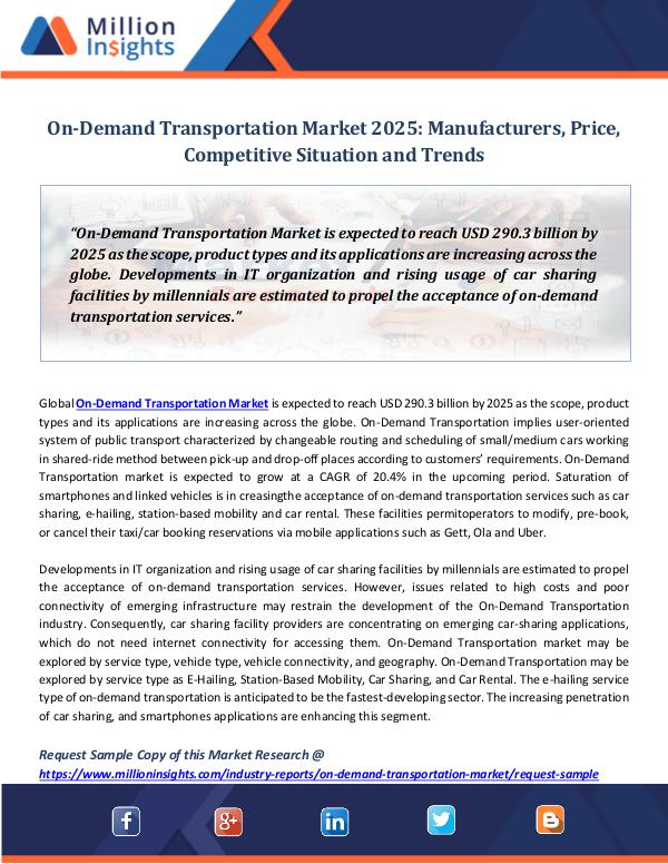 Market Revenue On-Demand Transportation Market 2025 Manufacturers