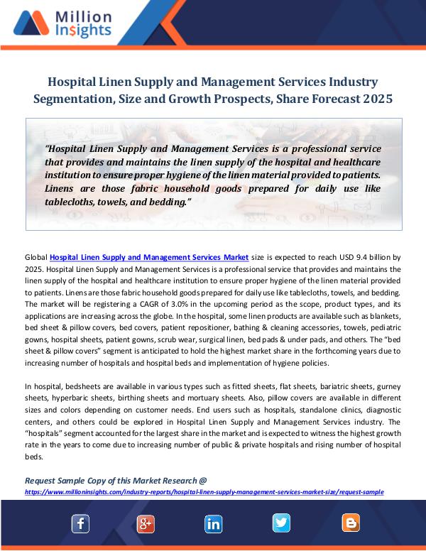 Market Revenue Hospital Linen Supply and Management Services