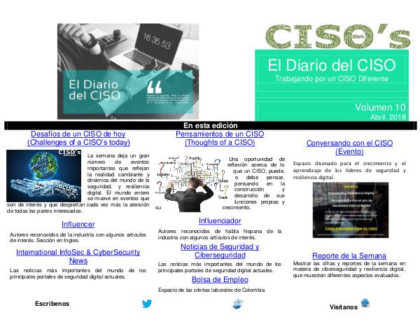 El Diario del CISO (The CISO Journal) Edición 10 2018