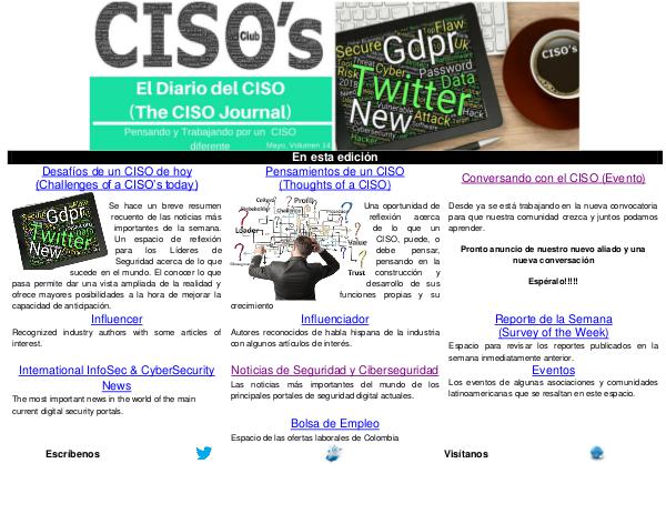 El Diario del CISO (The CISO Journal) Edición  14