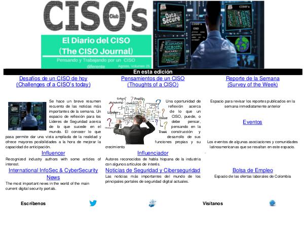 El Diario del CISO El Diario del CISO (The CISO Journal) Edición 25